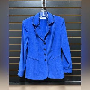 Amanda Smith Blue Whipstitch Blazer Jacket 6